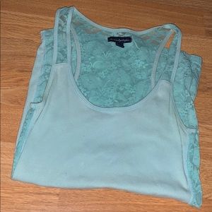 AE Mint Lace Back Tank